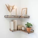 Kyto Eckregal 2er-Set L-förmig Schwarz Metall Holz Bild 2