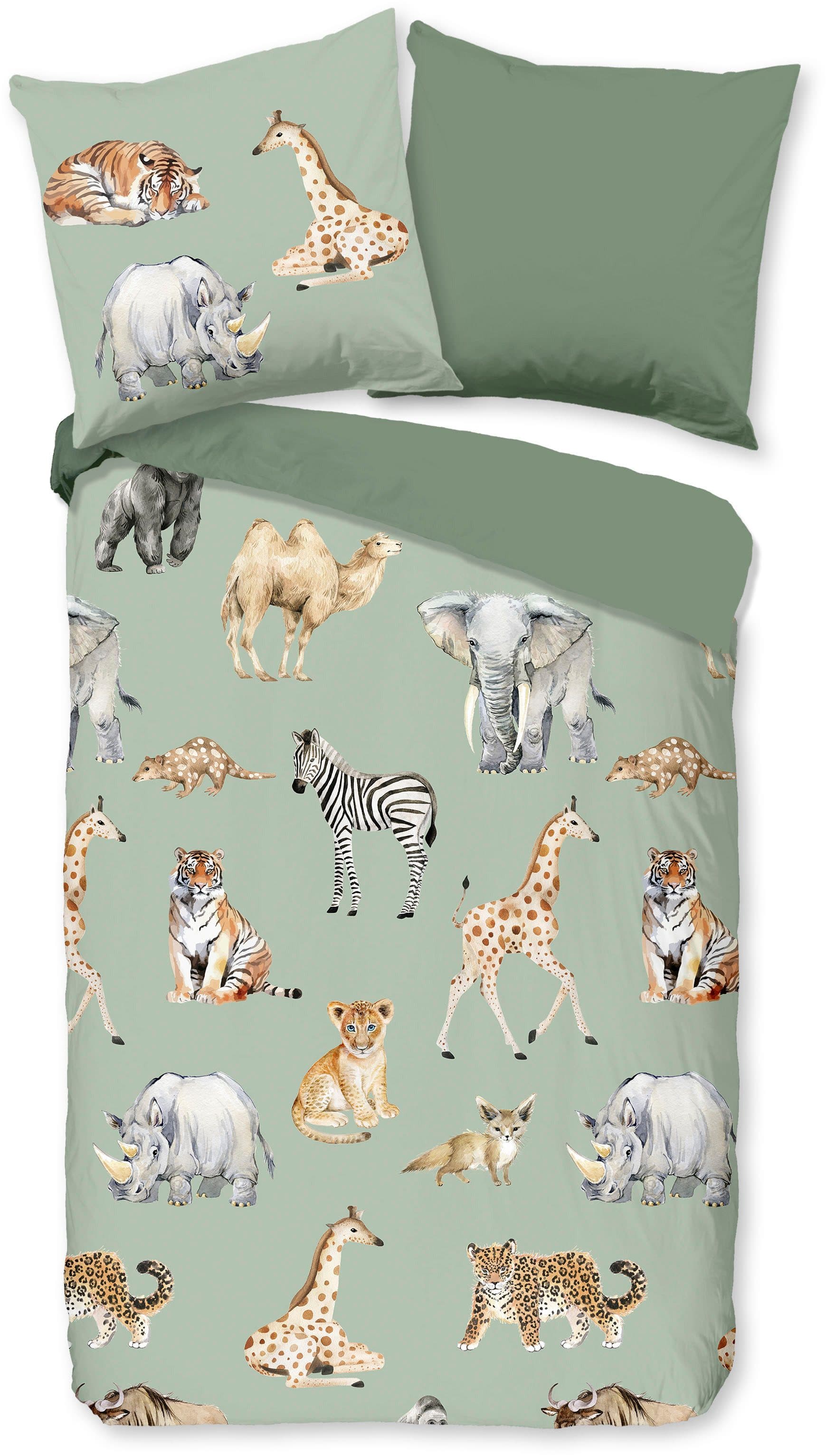 PURE luxury Collection Kinderbettwäsche Safari Grün Mikrofaser - Bild 2