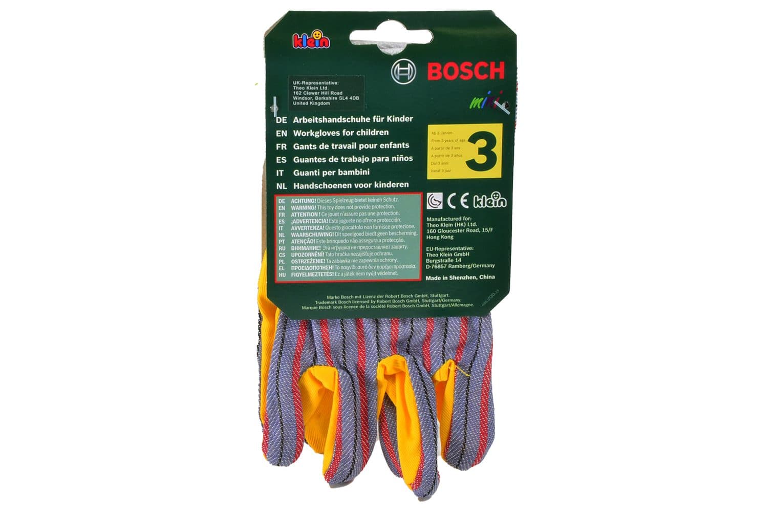 Theo Klein Kinder-Arbeitshandschuhe Bosch Gelb Größe 20