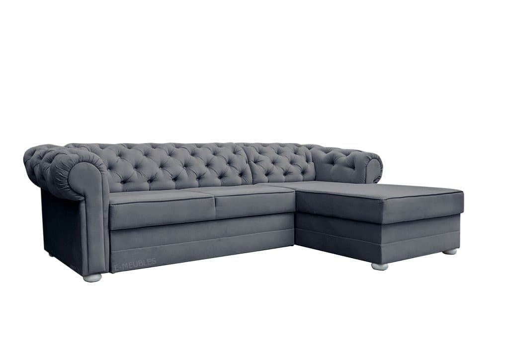 MOEBLO Ecksofa Avia Grau mit Schlaffunktion und Bettkasten - Bild 2