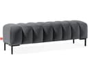 KONSIMO® Polsterbank PECCO Grau/Schwarz Velours Massivholz Metallbeine Bild 2