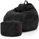 Green Bean Sitzsack XXL Scoop + Hocker Cord Schwarz Bild 2