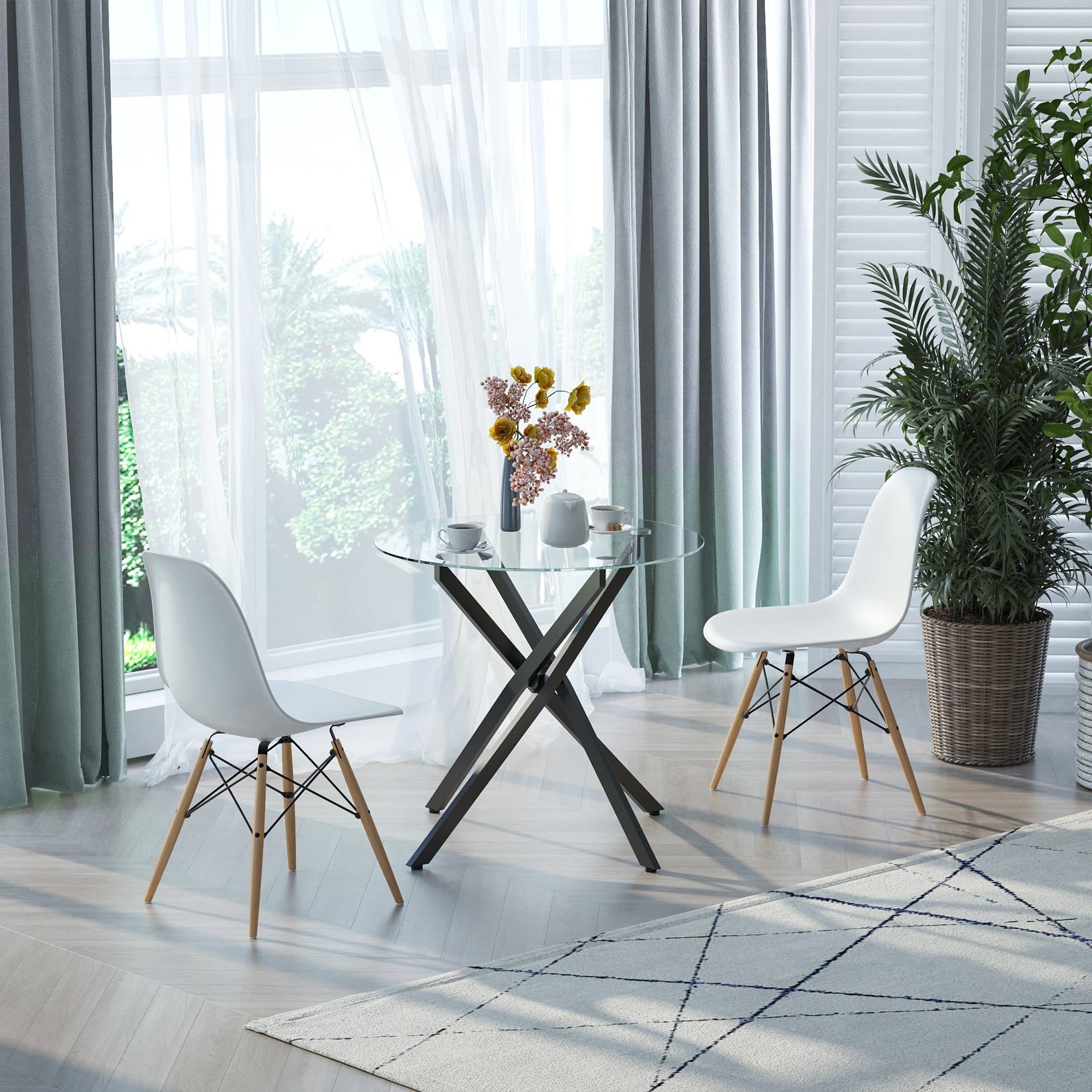 Moderner Beistelltisch aus Stahl und Glas - Bild 2