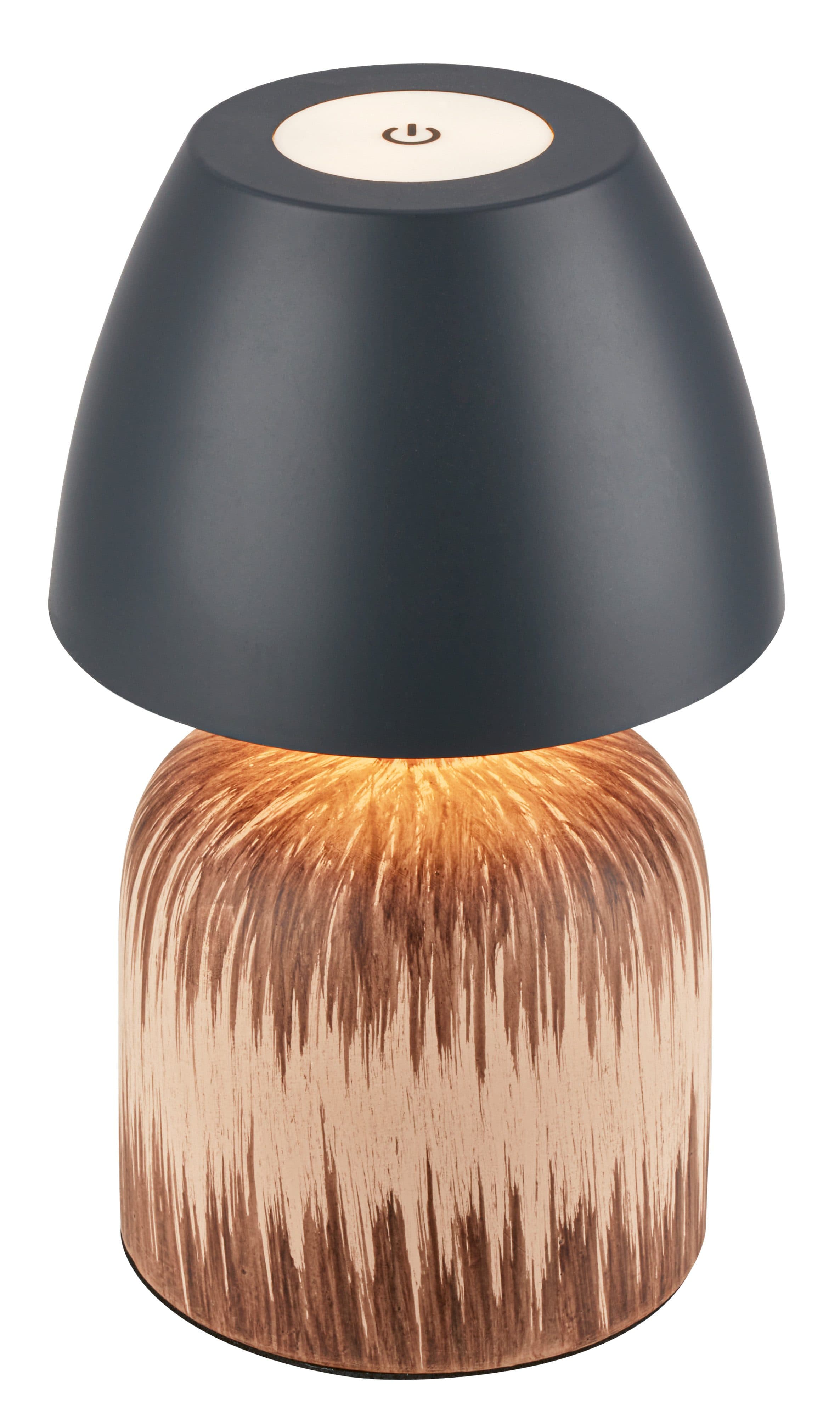 Briloner Leuchten LED Außen-Tischleuchte CERA 7593014 Anthrazit Holz