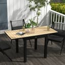 Outsunny Gartentisch Erweiterbarer Esstisch für 6 Personen Aluminium Gelb Bild 2