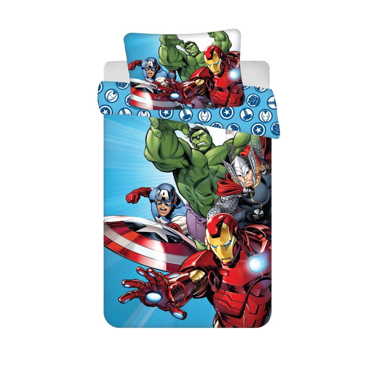 The AVENGERS Kinderbettwäsche Light Blue 100x135cm Set
