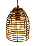 Meinposten Hängeleuchte LED Rattan Optik Außen Innenbereich 18x16 cm Gartenbeleuchtung Bild 2