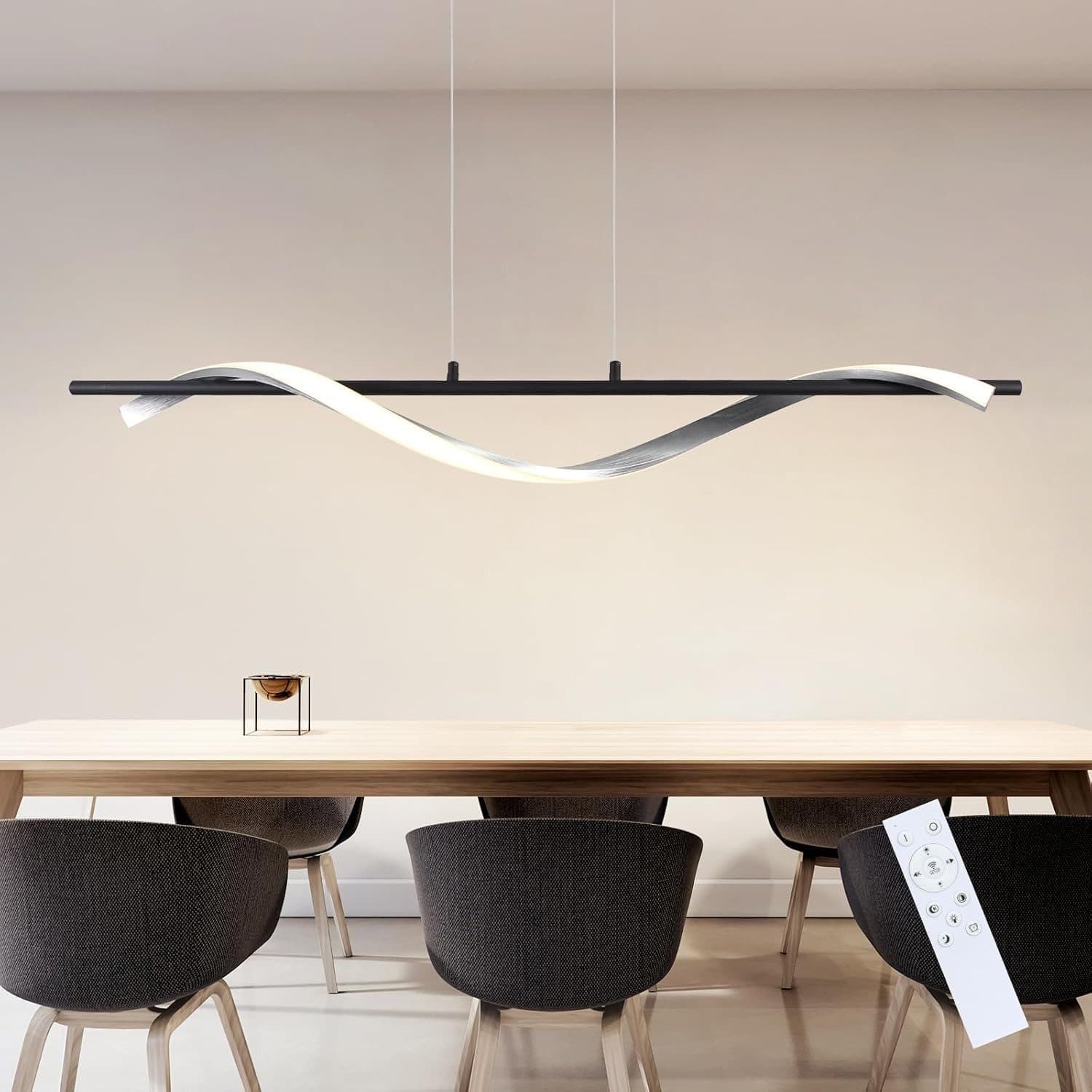ZMH LED Hängeleuchte Modern Wellenförmig Dimmbar Höhenverstellbar - Bild 2