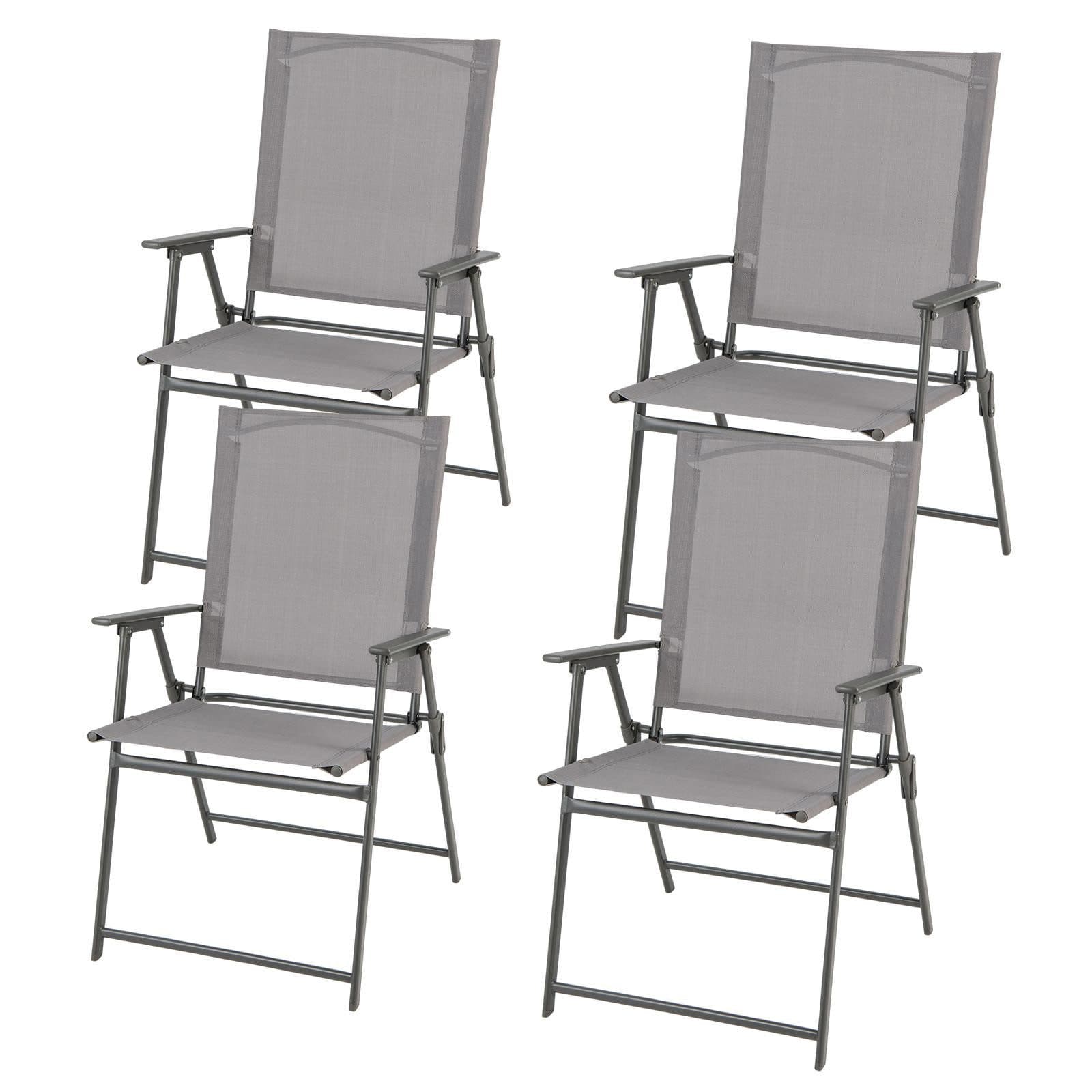 KOMFOTTEU Gartenstuhl Klappstuhl Grau Set 4 St - Bild 2