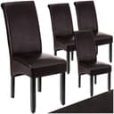 tectake Esszimmerstuhl Set 4 St. Ergonomisch Massivholz Braun Kunstleder Bild 2
