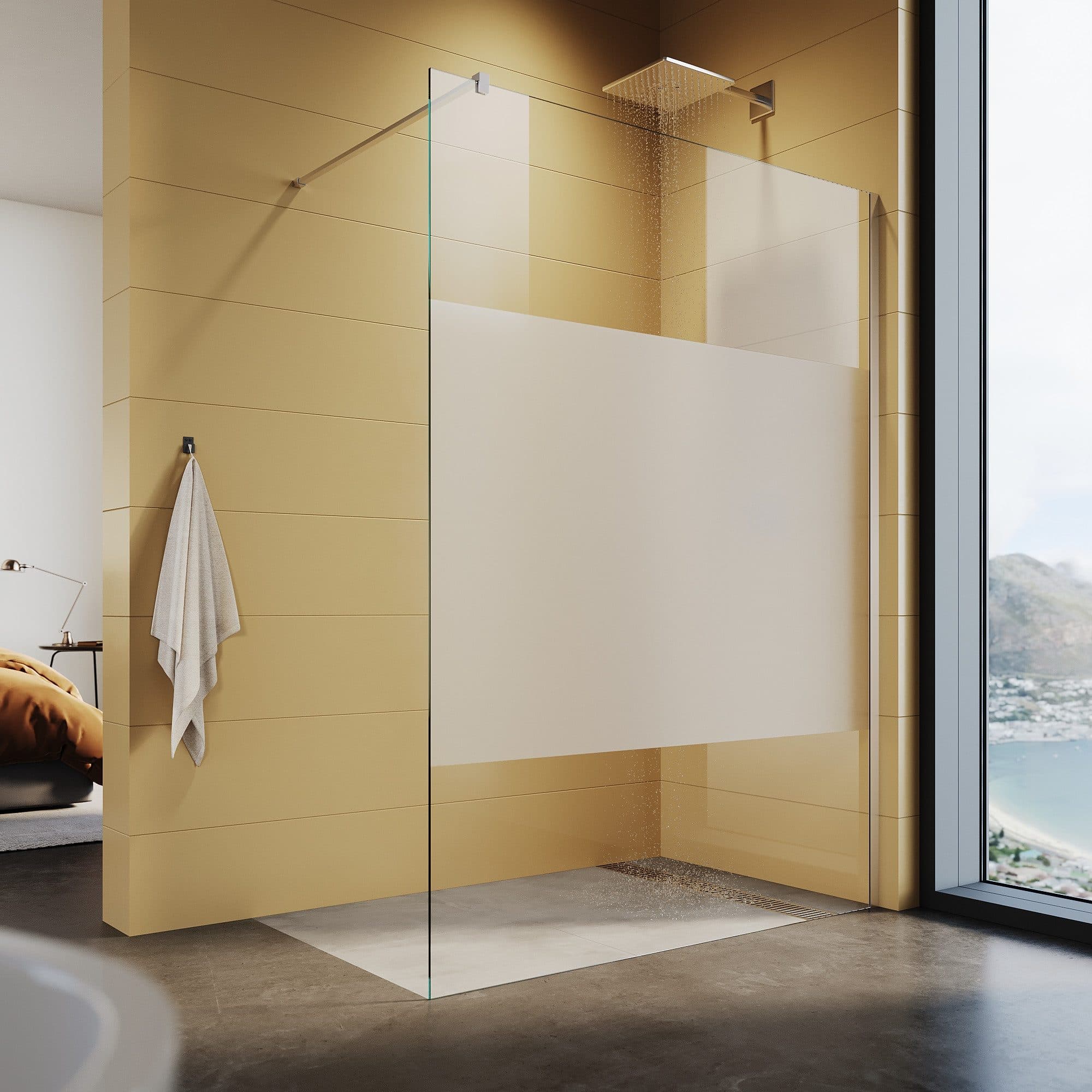 SONNI Walk-in-Dusche 80-140 x 200cm 8mm Einscheibensicherheitsglas Nano-Beschichtung - Bild 2