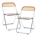 en.casa Klappstuhl 2er Set Orange Transparent Stahlgestell Bild 2