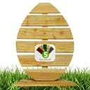 Floranica Osterfigur Osterei aus Holz Handmade Dekofigur 70 cm Hoch Natur Bild 2