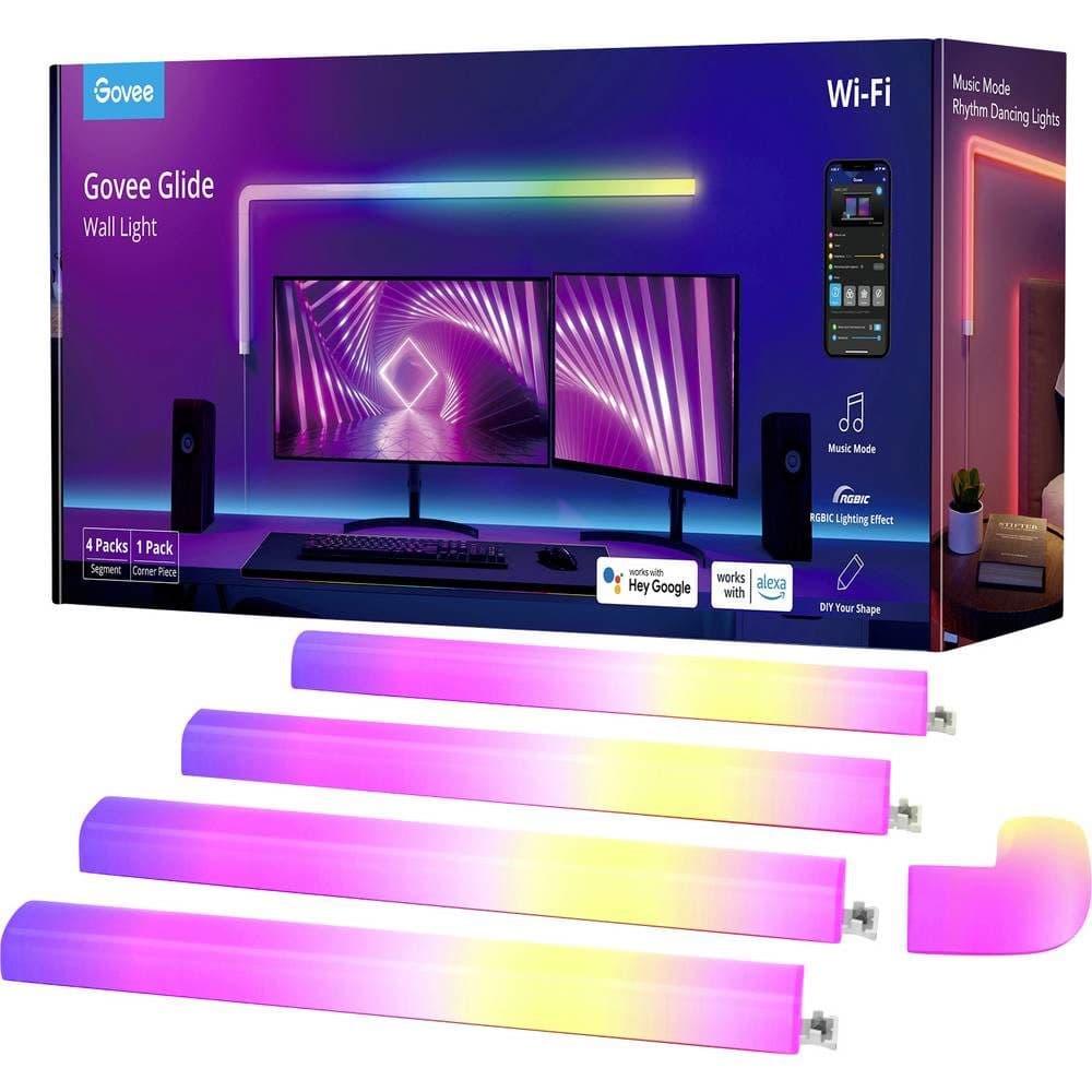 Govee Glide Wall Light (4+1) LED-Wandleuchte RGBIC App-Steuerung Musiksensor
