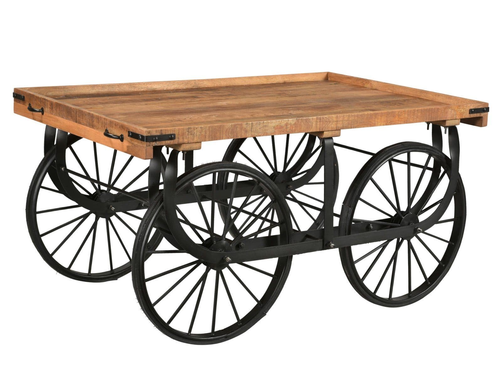 massivum Konsolentisch Marktwagen Braun Mangoholz - Bild 2
