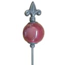 naninoa Gartenstecker Metall Grau Französische Lilie mit Keramikkugel Bild 2