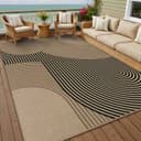 PURECOZY Teppich Jute Mikrofaser Braun Schwarz Rutschfest Bild 2