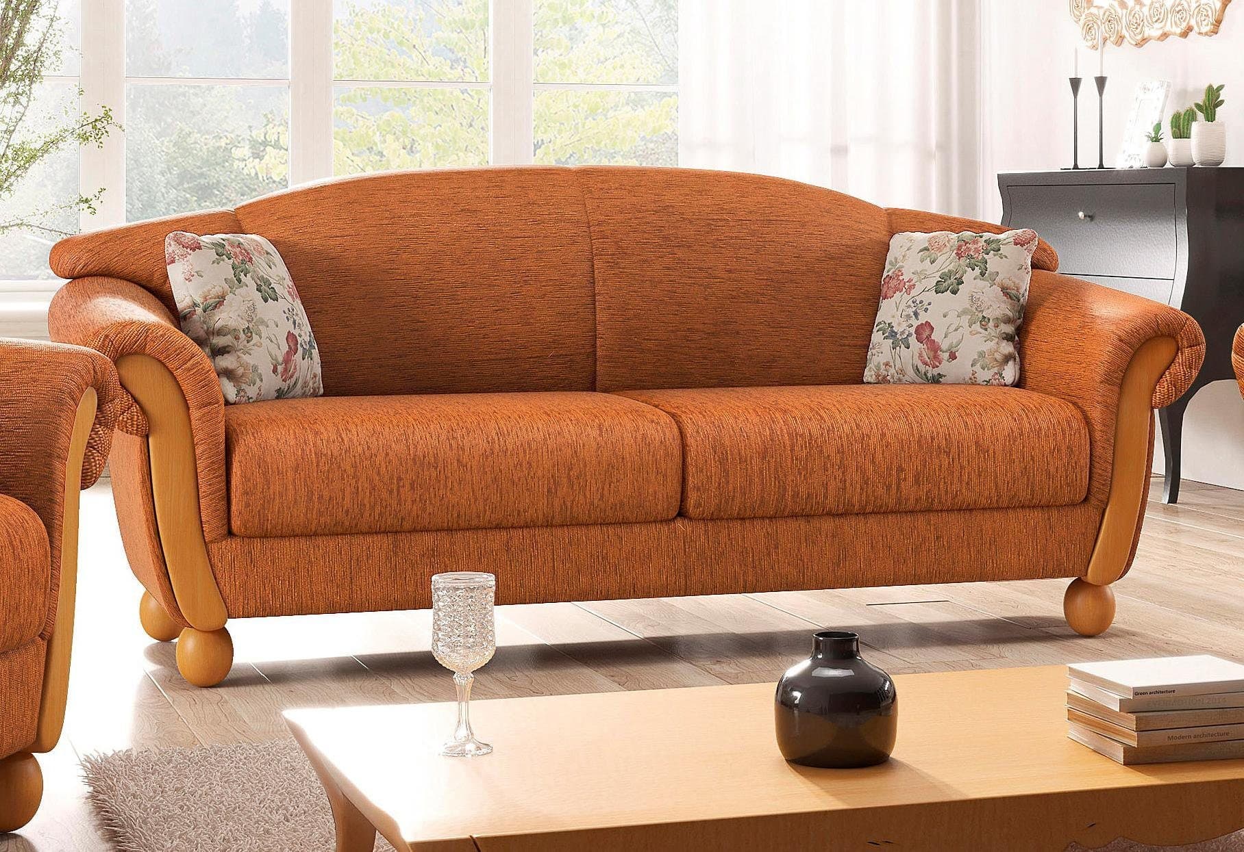 Home affaire 3-Sitzer Milano Sofa Landhaus-Stil Terrakotta Chenille - Bild 2