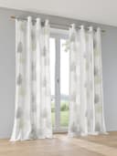 Kutti Vorhang Belinda Grün Weiß Baummotiv Ausbrenner Bild 2