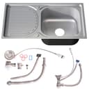 Melko Einbauspüle Edelstahl Komplett-Set Modern Silber Bild 2