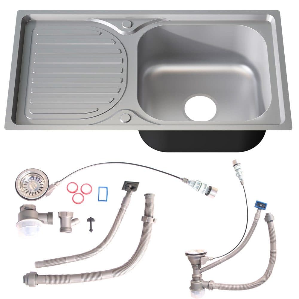Melko Einbauspüle Edelstahl Komplett-Set Modern Silber - Bild 2