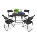 Sekey Garten-Essgruppe 5-teilig Klappbar Schwarz Polyrattan Bild 2