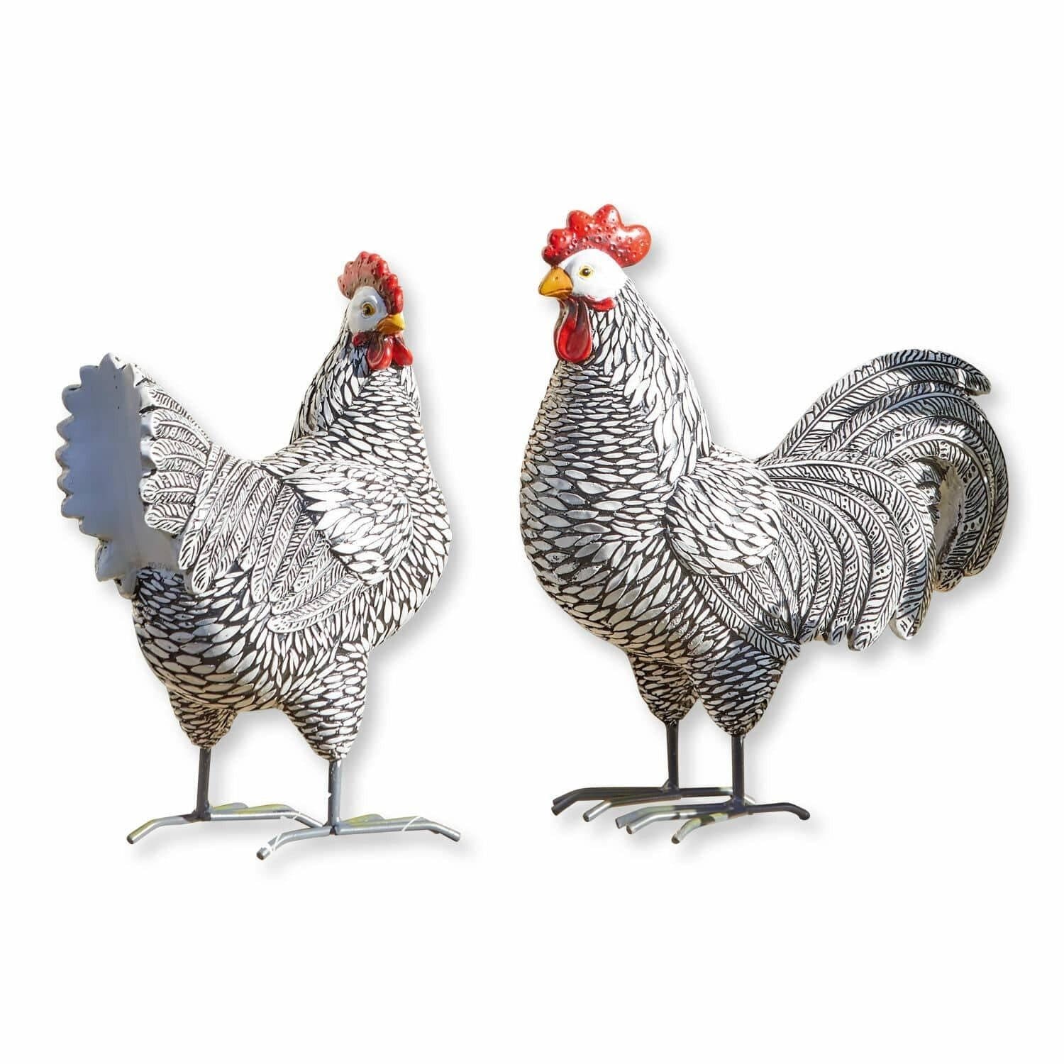 Mirabeau Deko-Huhn 2er Set Mannis Schwarz/Weiß - Bild 2
