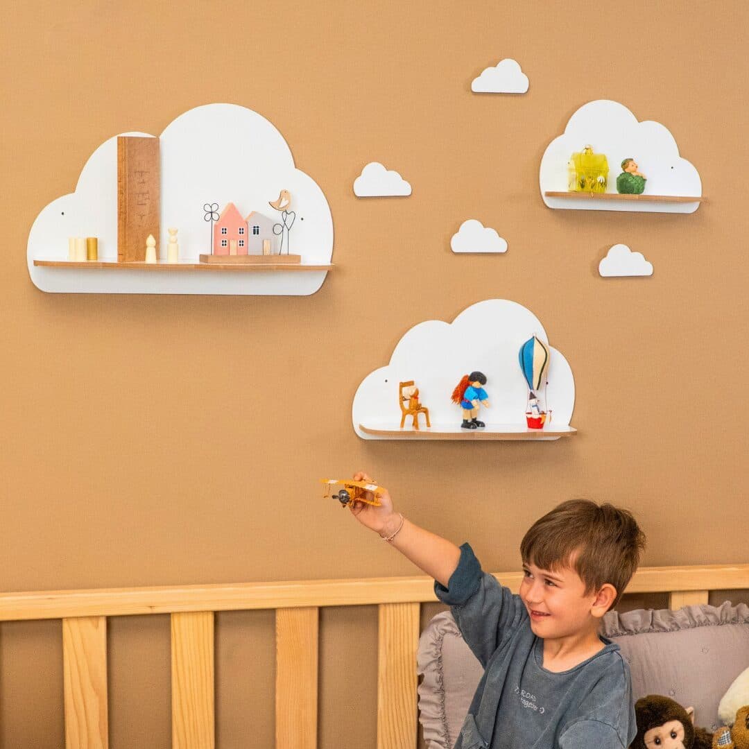 COZYCOLLECTIONS Kinderregal Wolken-Set 3-tlg. Weiß Wandregal - Bild 2