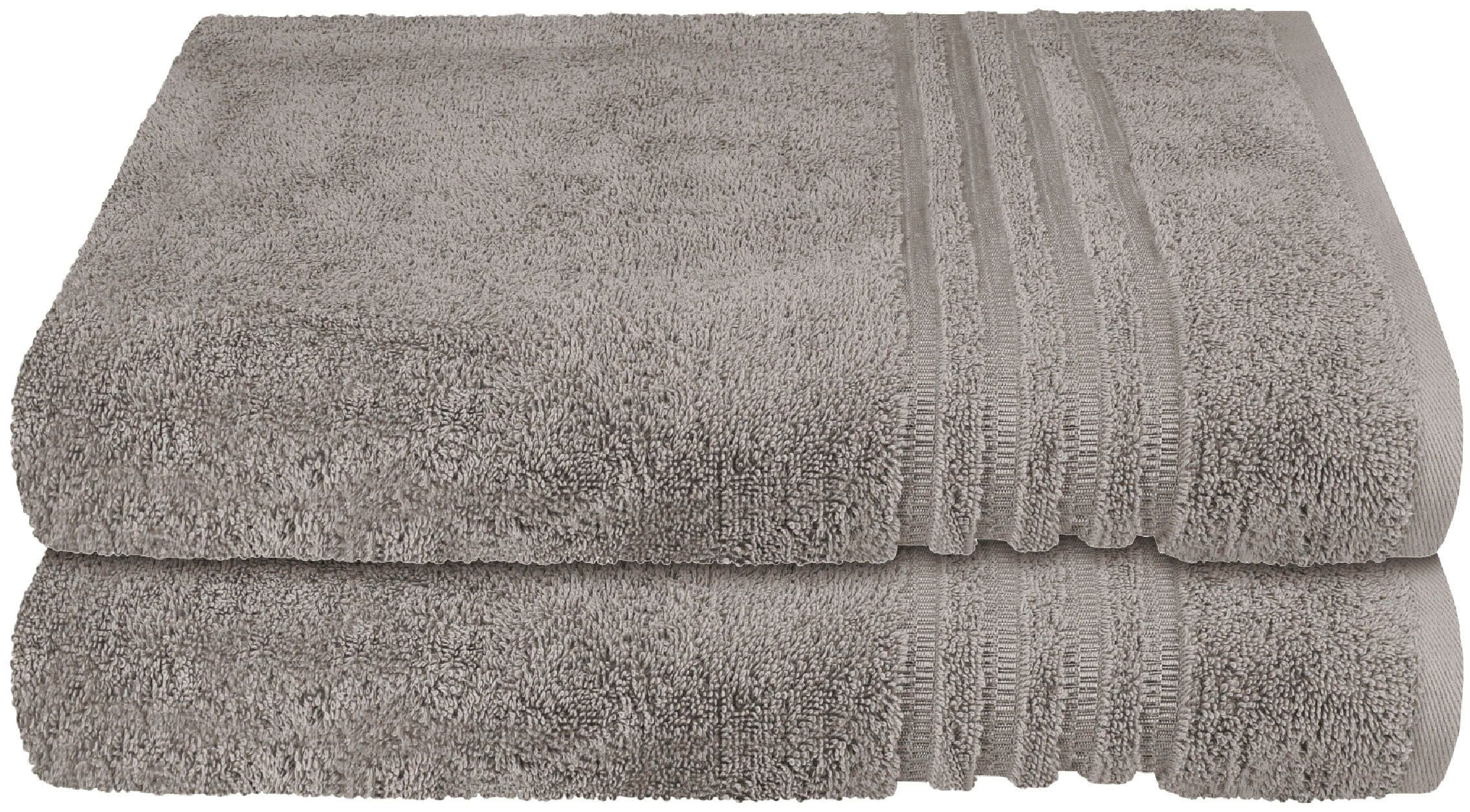 Schiesser Milano Duschtuch Set Hellgrau 100% Baumwolle Frottier - Bild 2