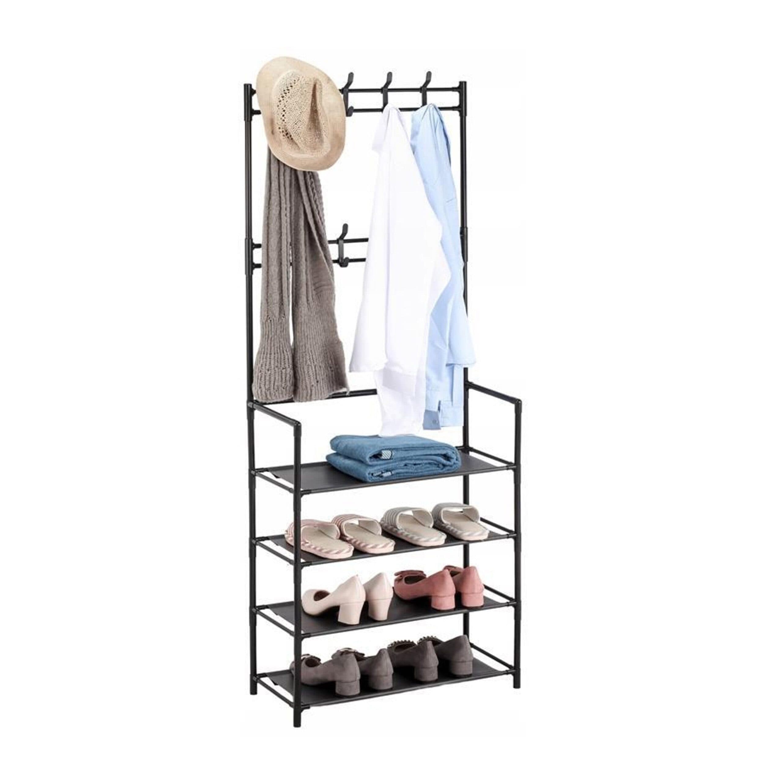 RELAXDAYS Garderobenständer mit Schuhregal Schwarz - Bild 2