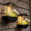 Haushalt International Solar Wandlampe mit Pflanzgefäß Schwarz 2er Set Bild 2