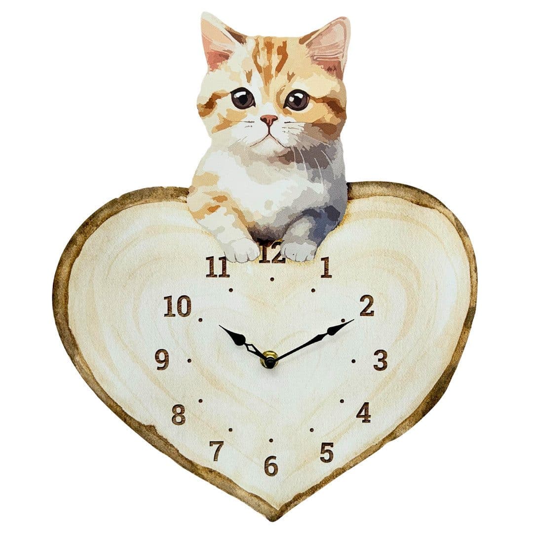 abc HOME Wanduhr Katze Quarzuhrwerk batteriebetrieben - Bild 2