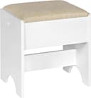Woltu Polsterhocker Beige/Weiß Leinen 150 kg belastbar Bild 2