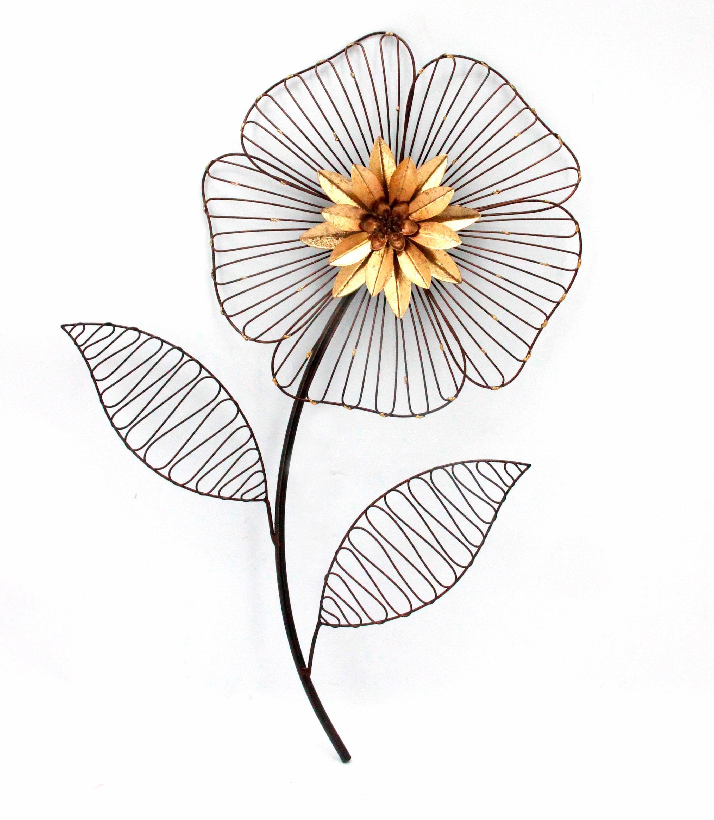 HOFMANN LIVING AND MORE Wanddeko Blume Metall Gold/Schwarz