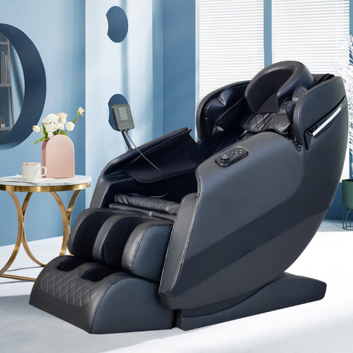 Salottini Massagesessel Biel Relaxsessel Schwarz PU-Leder Massage - Bild 2