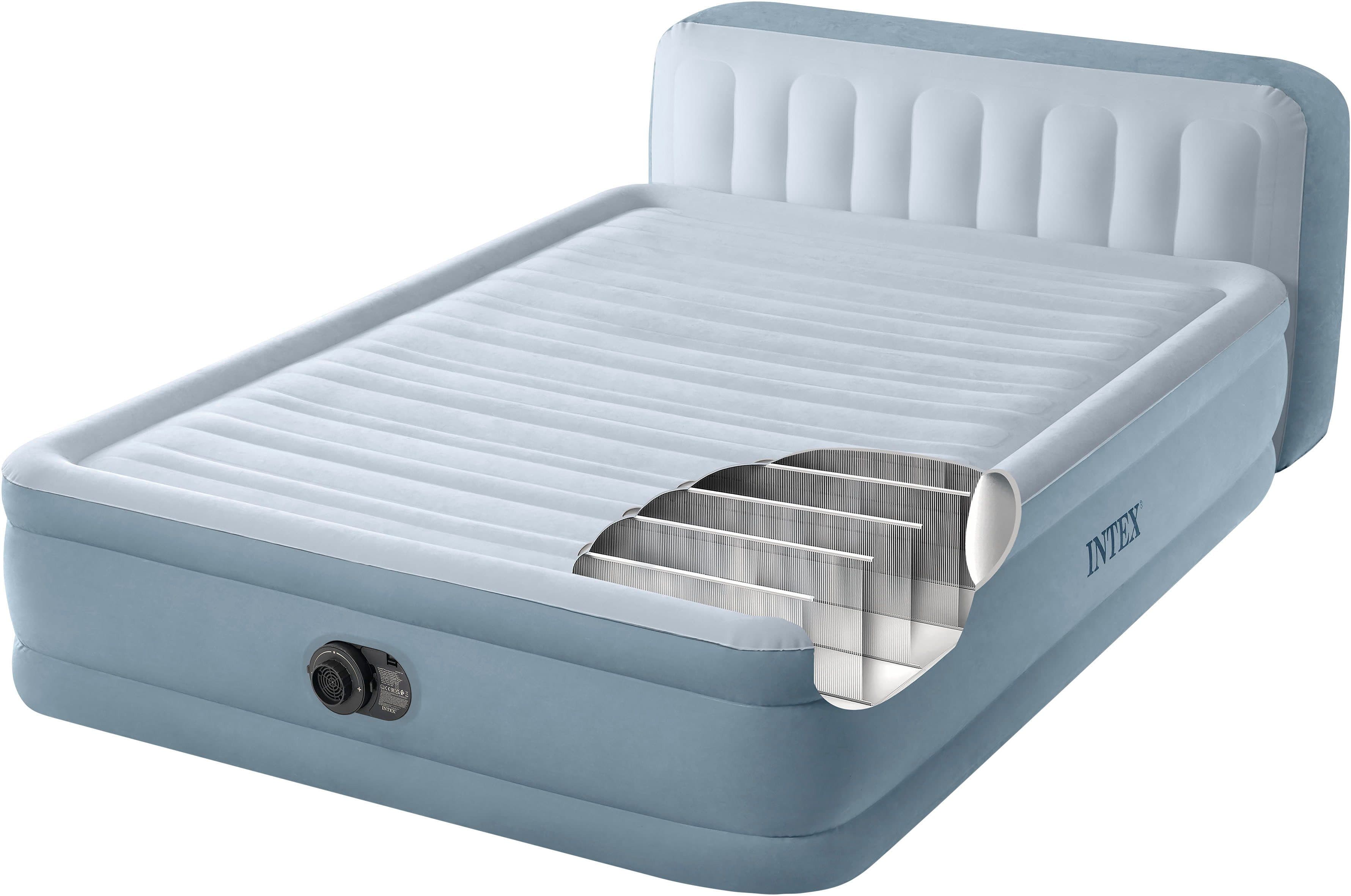 INTEX DuraBeam Plush Headboard Luftbett Queen Grau-Blau mit Pumpe - Bild 2