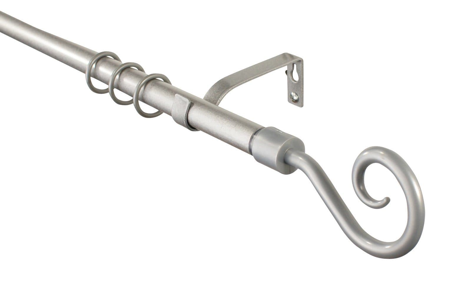 iso-design Gardinenstange Silber Ausziehbar 160-300 cm Metall