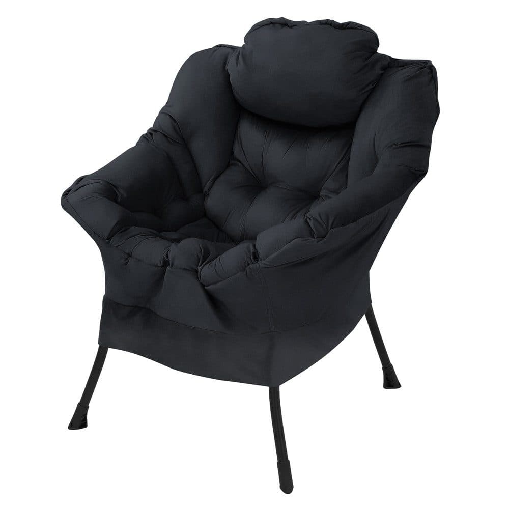 ML-DESIGN Loungesessel Schwarz mit Kopfkissen und Seitentasche - Bild 2