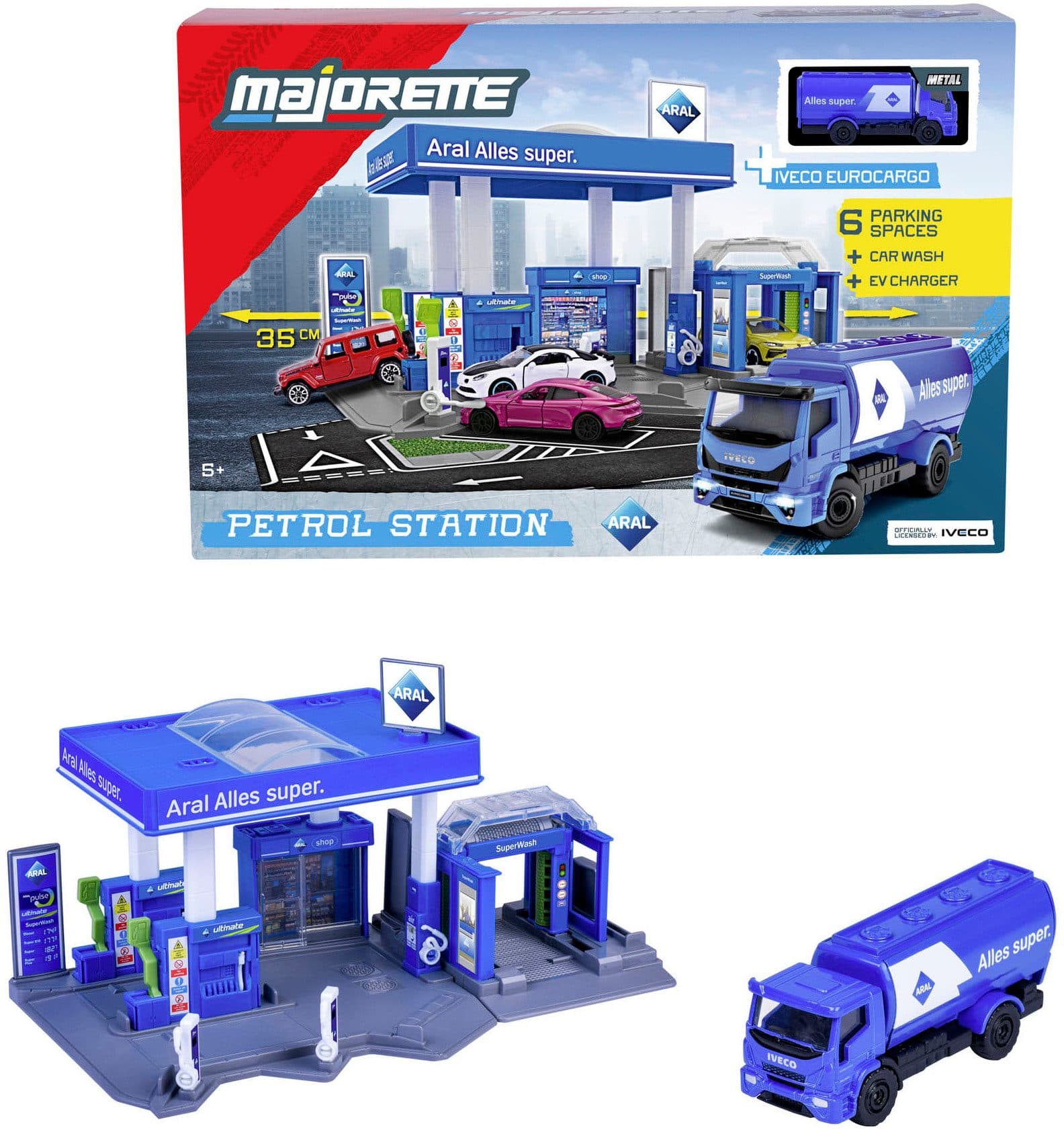 Majorette Spiel-Gebäude Petrol Station Aral Blau mit Tanklaster - Bild 2