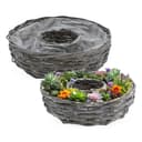 Spetebo Rattan Pflanzschale 2er Set Natur Gugelhupf Form Bild 2