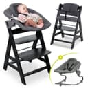 Hauck Hochstuhl Alpha Plus Black Newborn Set Premium mit Wippe & Auflage Bild 2