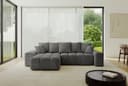 ALTDECOR Ecksofa ENIL-L mit Schlaffunktion und Bettkasten, grau Samt Bild 2