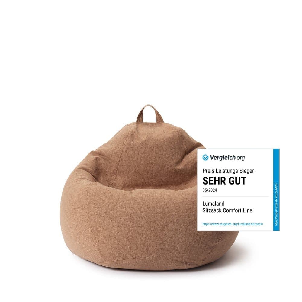 Lumaland Sitzsack Comfort Line Indoor Beanbag Braun Polyester - Bild 2