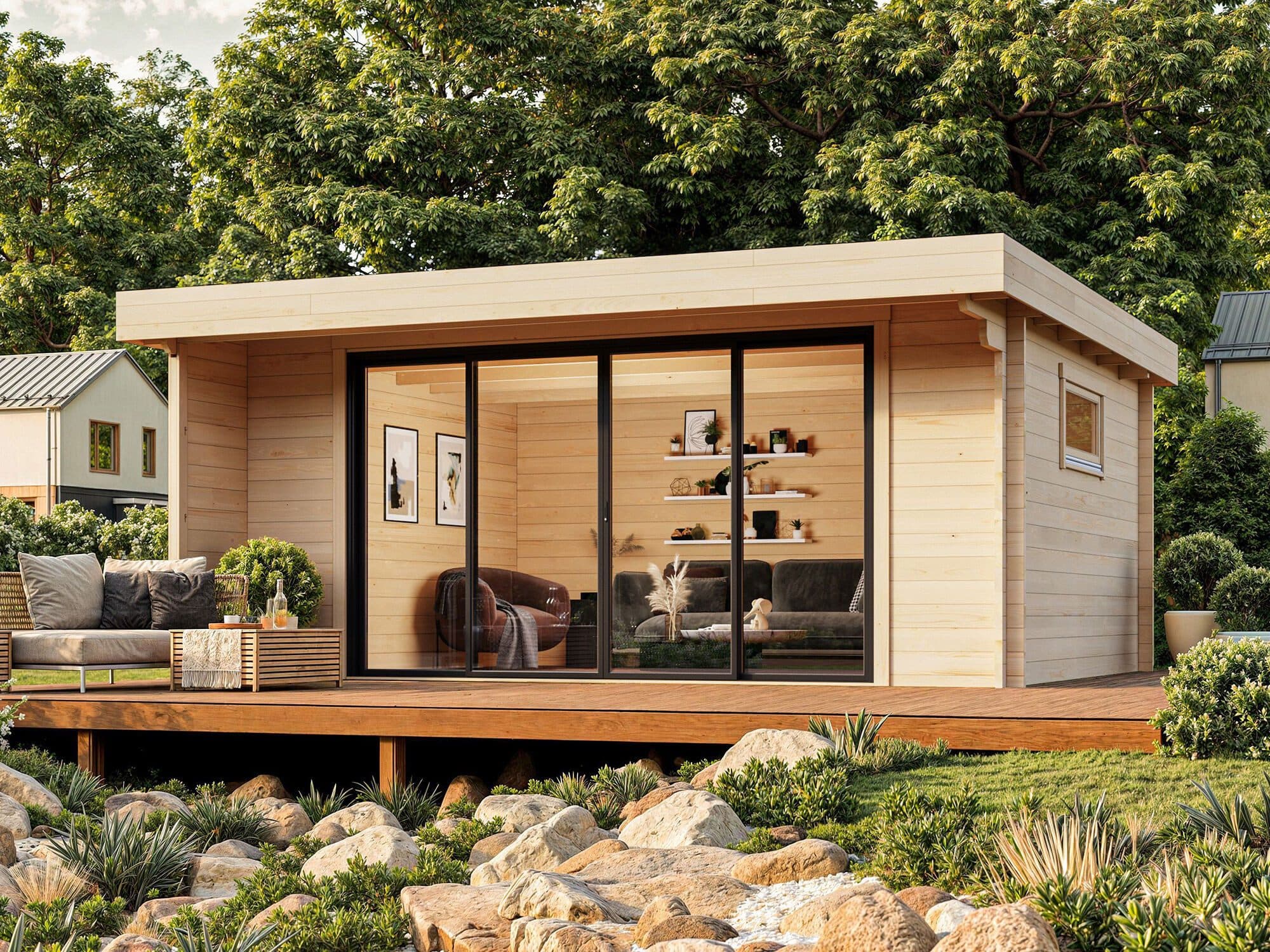 Fjordholz Gartenhaus Kubi 44 IsoSlide mit Isolierverglasung - Bild 2