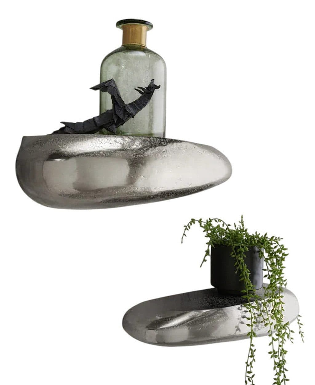 Main Möbel Hängeregal Wandregal Stone Alu vernickelt