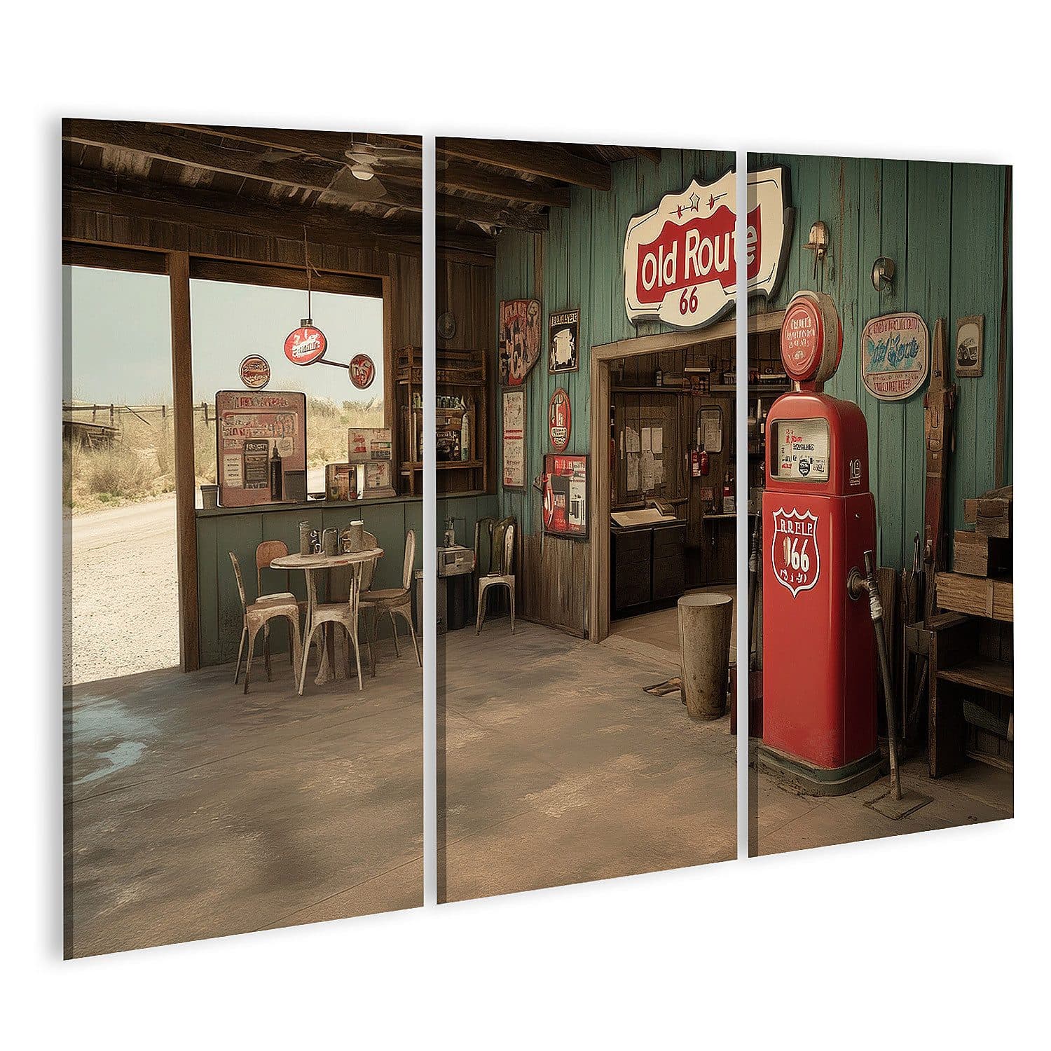 islandburner Leinwandbild Nostalgische Tankstelle Route 66 Wandbild - Bild 2