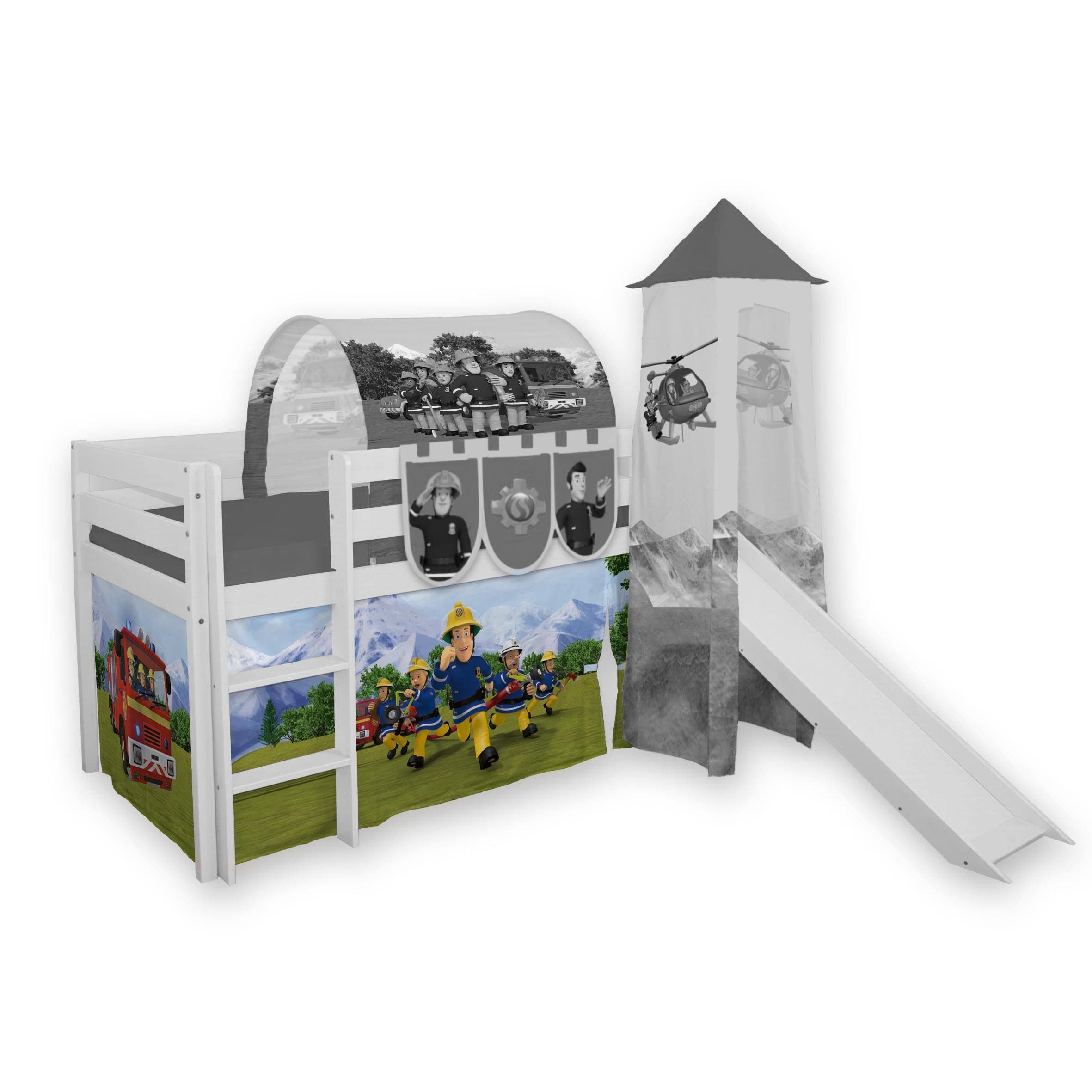 Lilokids Vorhang Feuerwehrmann Sam für Hochbett & Kinderbett Weiß