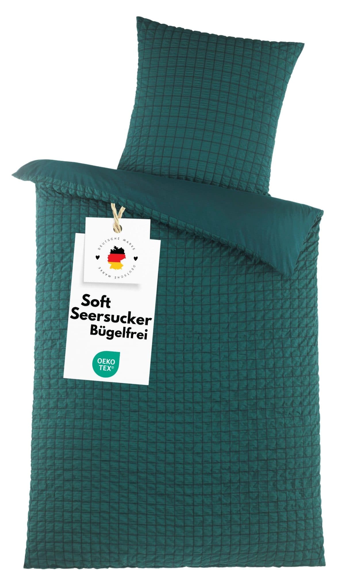 Carpe Sonno Bettwäsche Seersucker Grün Mikrofaser 2-teilig - Bild 2