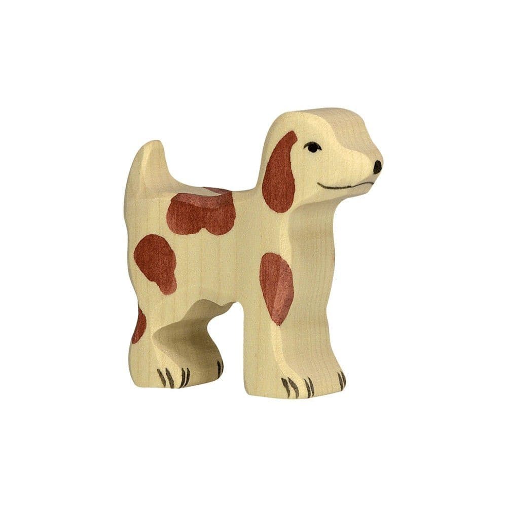 Holztiger Hofhund Tierfigur aus Holz bunt