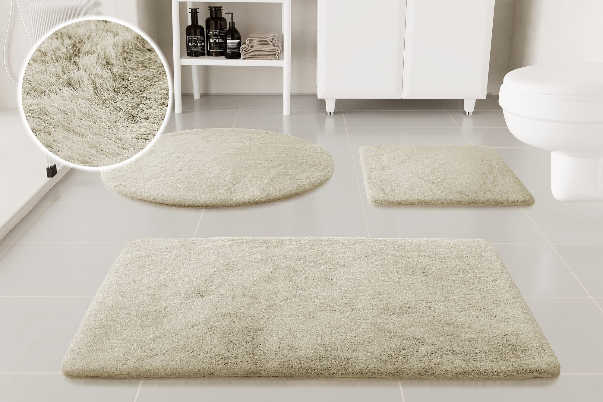 Badematte Lennja Uni-Farben Creme Beige - Bild 2